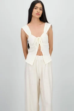 Shasa Textured Blouse with Gathered Detail