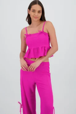 Shasa Textured Bow Detail Top