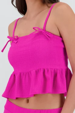 Shasa Textured Bow Detail Top