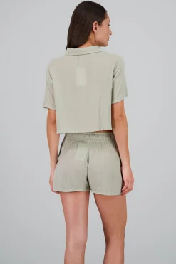 Shasa Textured Cropped Shirt