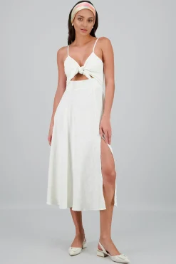 Shasa Textured Cut Out Midi Dress