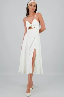 Shasa Textured Cut Out Midi Dress