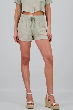 Shasa Textured Elastic Waist Shorts