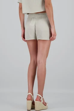 Shasa Textured Elastic Waist Shorts