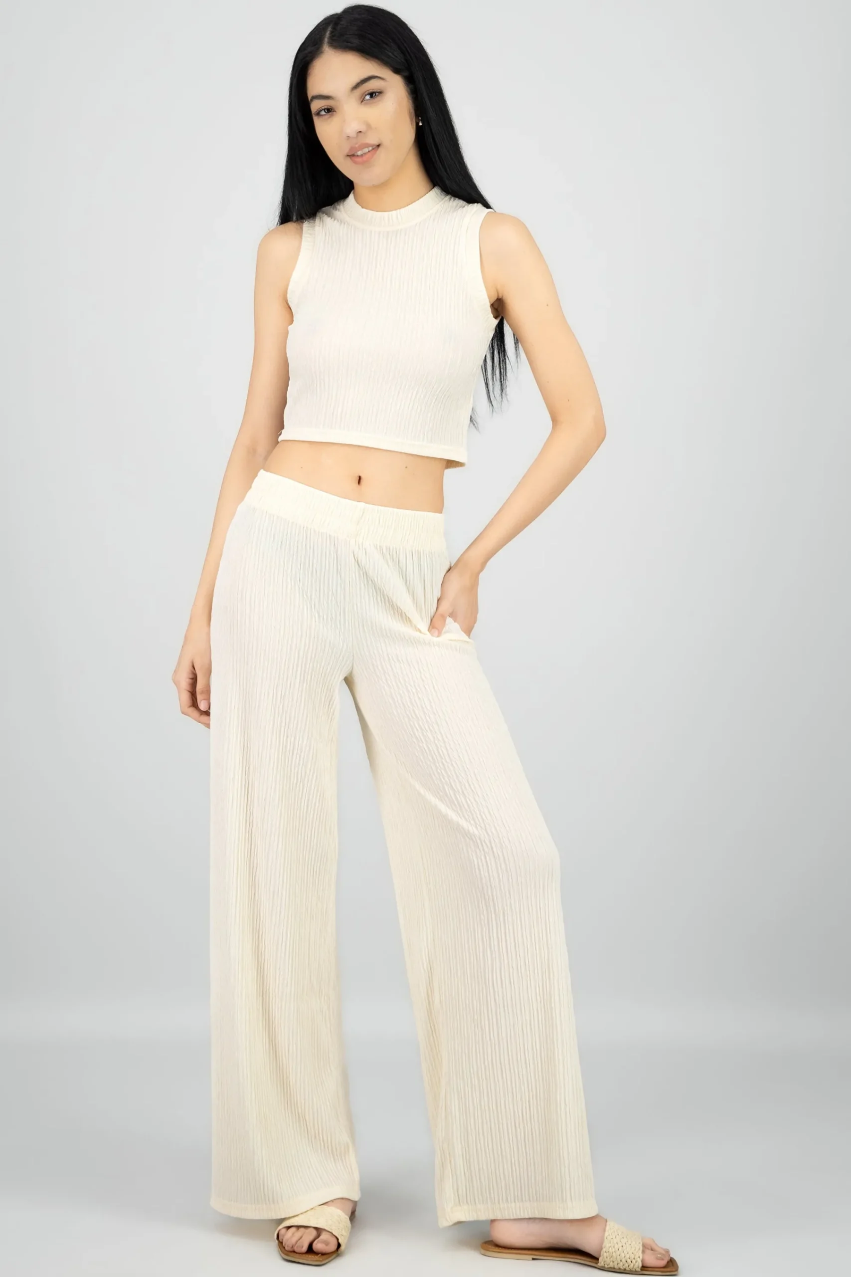 Shasa Textured Flared Pants