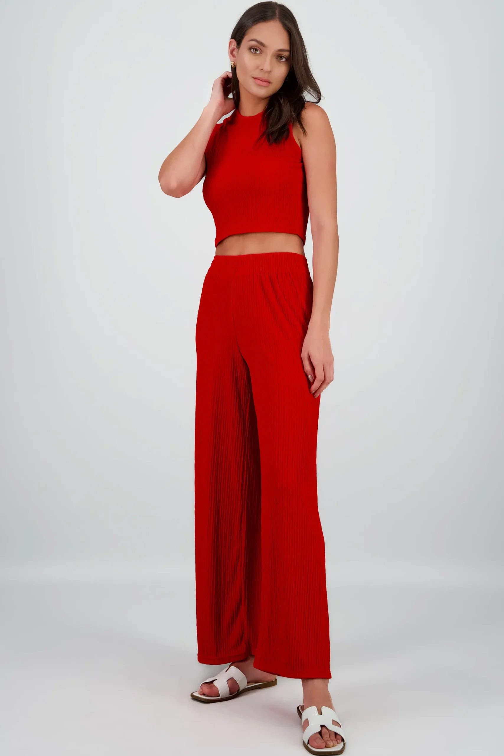Shasa Textured Flared Pants