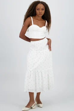 Shasa Textured Floral Maxi Skirt