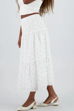 Shasa Textured Floral Maxi Skirt