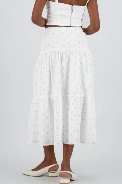 Shasa Textured Floral Maxi Skirt