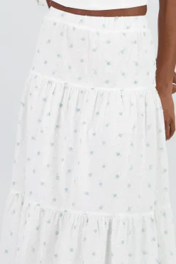 Shasa Textured Floral Maxi Skirt