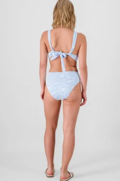 Shasa Textured Floral Swimsuit with Open Back
