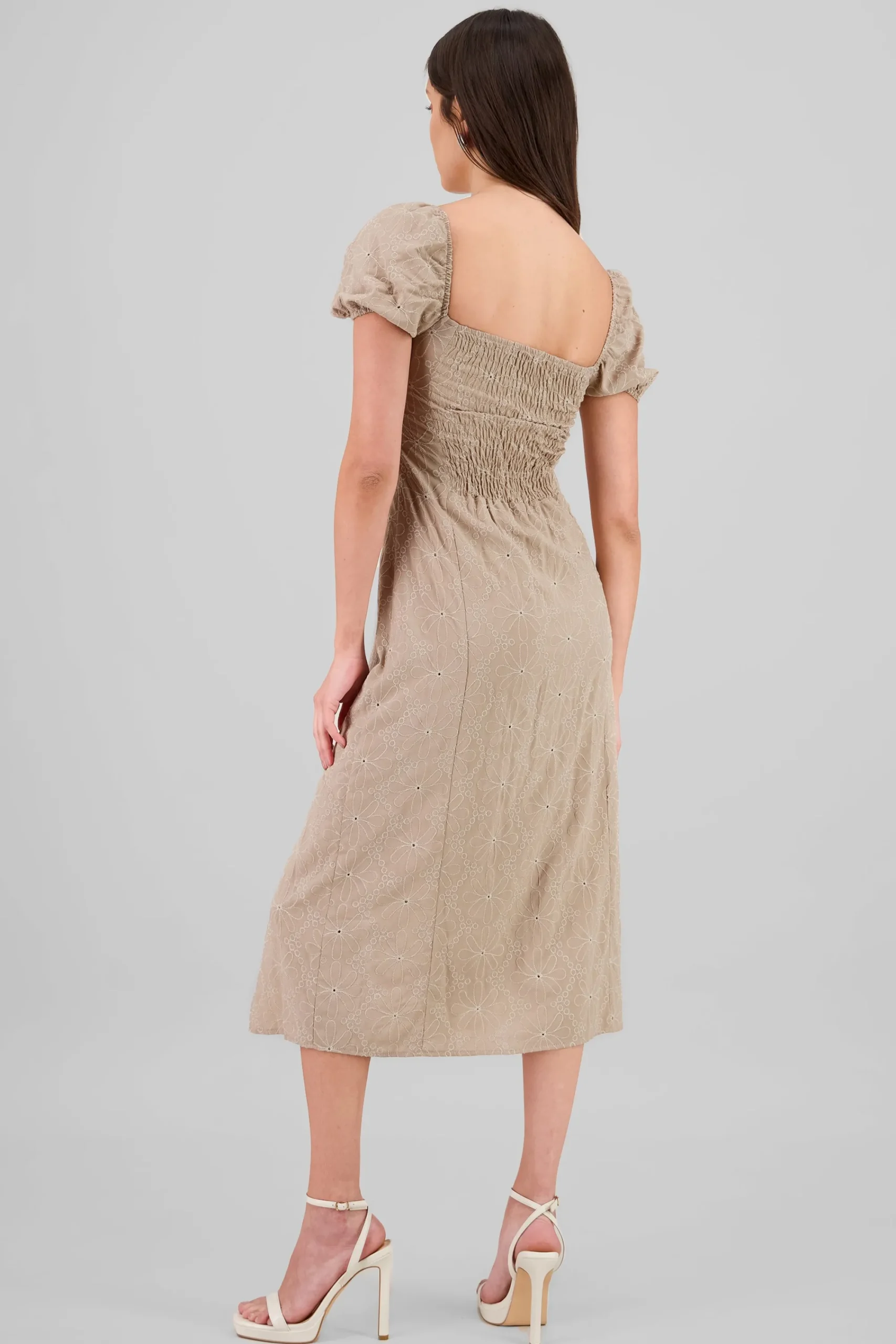 Shasa Textured Flower Detail Midi Dress