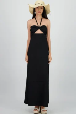 Shasa Textured Halter Maxi dress