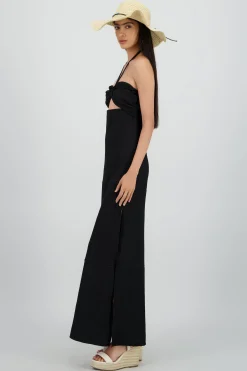 Shasa Textured Halter Maxi dress