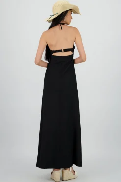 Shasa Textured Halter Maxi dress