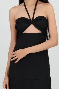 Shasa Textured Halter Maxi dress