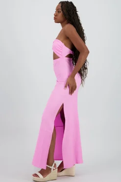 Shasa Textured Halter Maxi dress