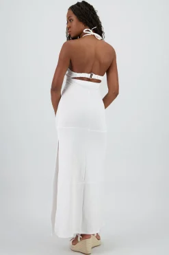 Shasa Textured Halter Maxi dress