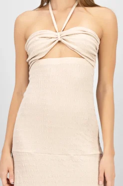 Shasa Textured Halter Maxi dress