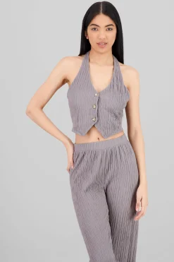 Shasa Textured Halter Top