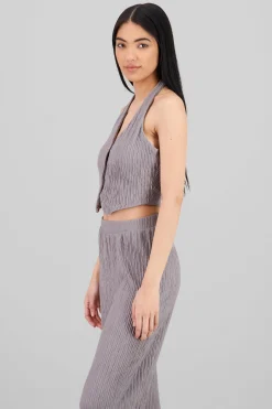 Shasa Textured Halter Top