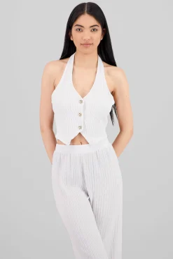 Shasa Textured Halter Top