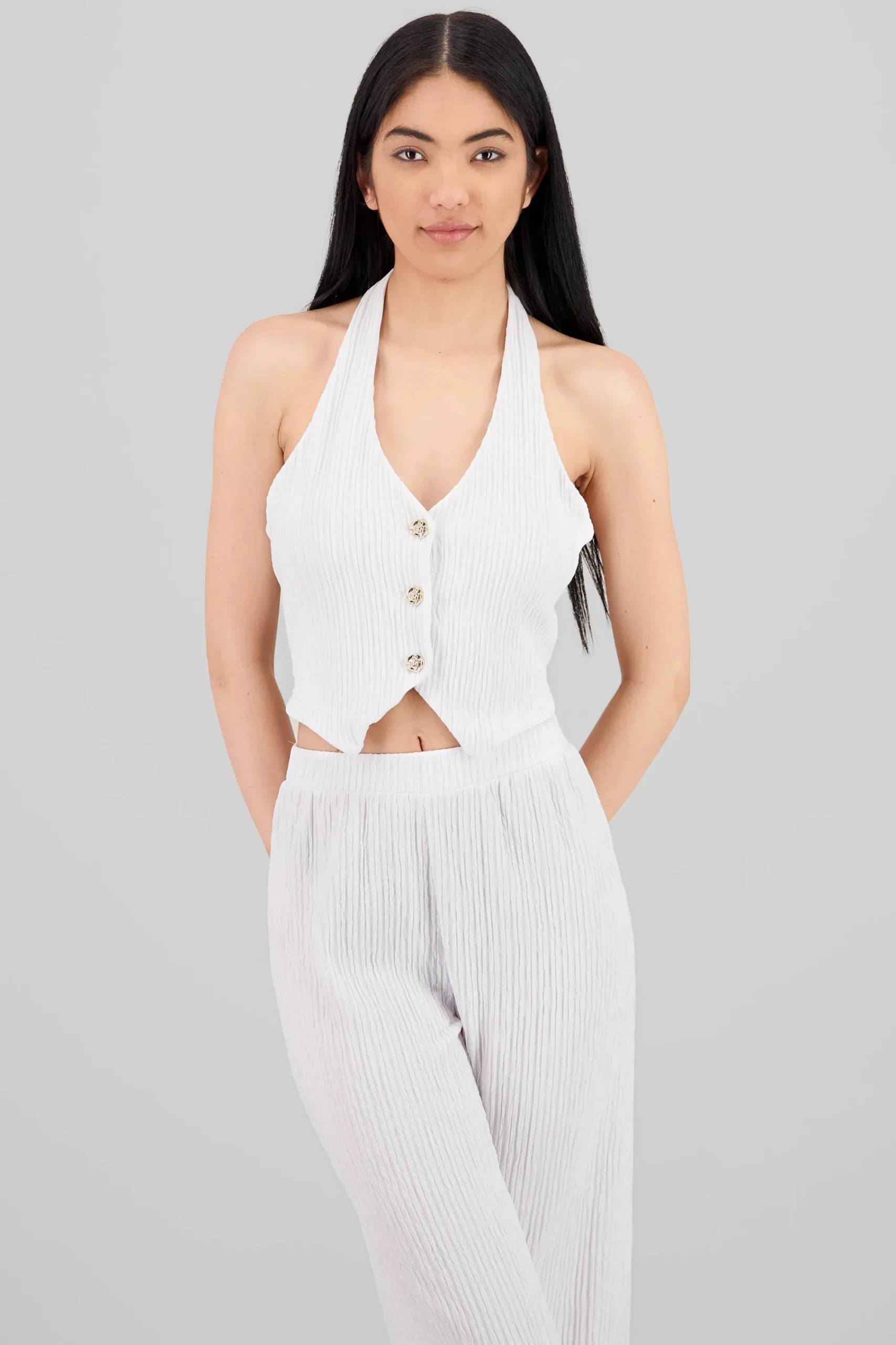 Shasa Textured Halter Top