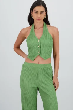 Shasa Textured Halter Top
