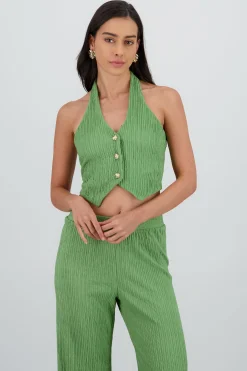 Shasa Textured Halter Top