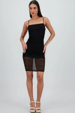 Shasa Textured Mesh Midi Dress