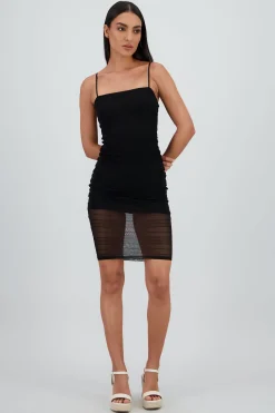 Shasa Textured Mesh Midi Dress
