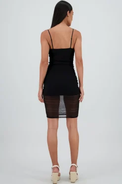 Shasa Textured Mesh Midi Dress