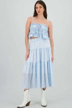 Shasa Textured Midi Skirt