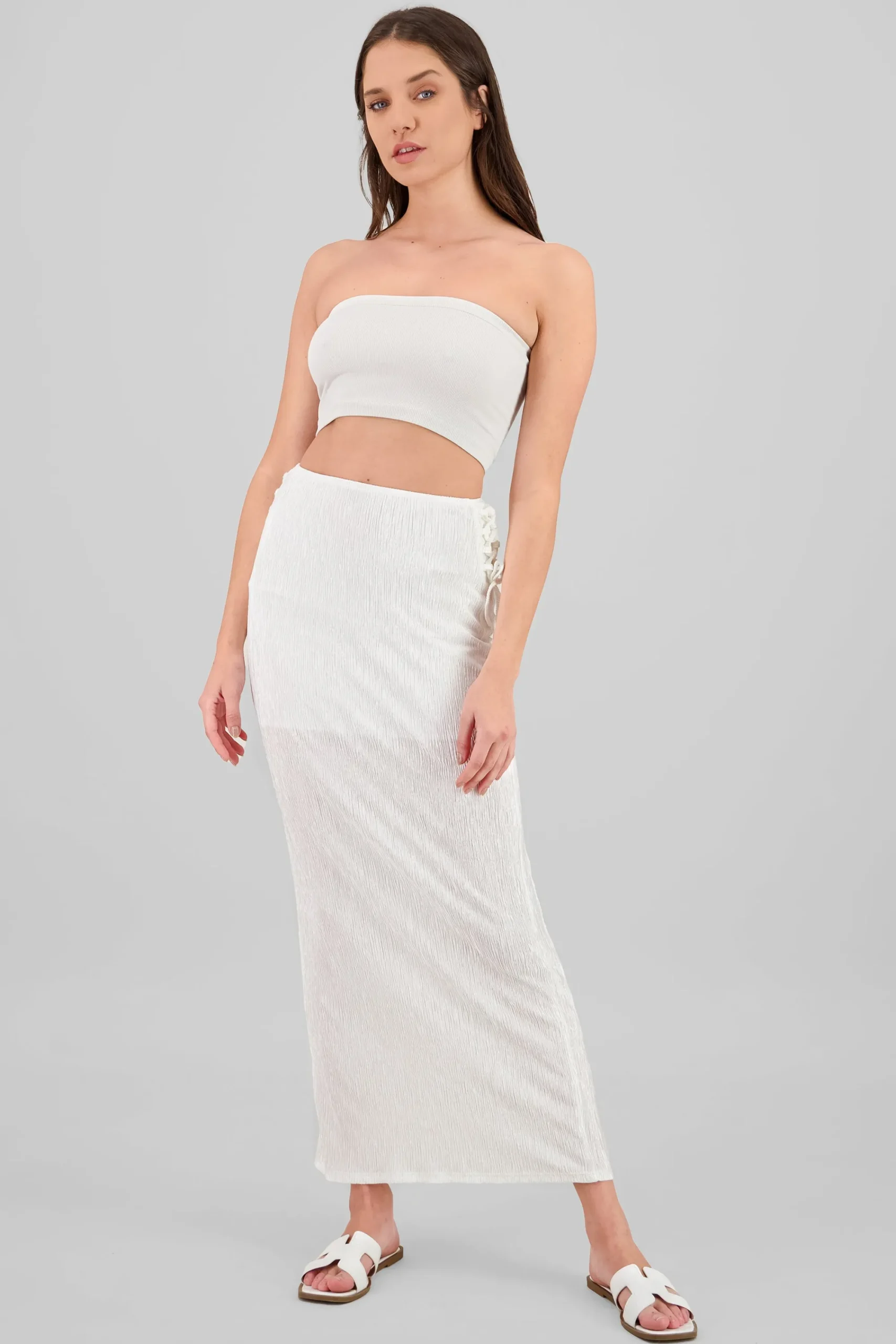 Shasa Textured Midi Skirt