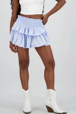 Shasa Textured Mini Skirt with Ruffles