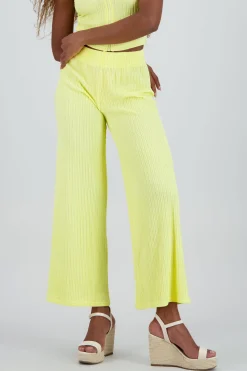 Shasa Textured Pants with Elastic Waistband