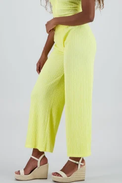 Shasa Textured Pants with Elastic Waistband