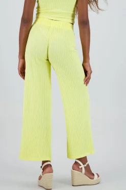 Shasa Textured Pants with Elastic Waistband