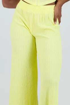 Shasa Textured Pants with Elastic Waistband