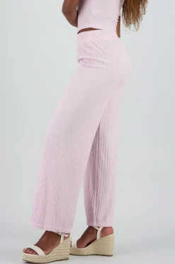 Shasa Textured Pants with Elastic Waistband
