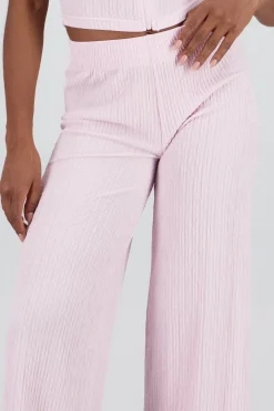 Shasa Textured Pants with Elastic Waistband