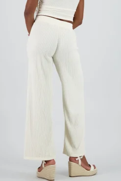 Shasa Textured Pants with Elastic Waistband