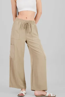 Shasa Textured Pants with Pockets