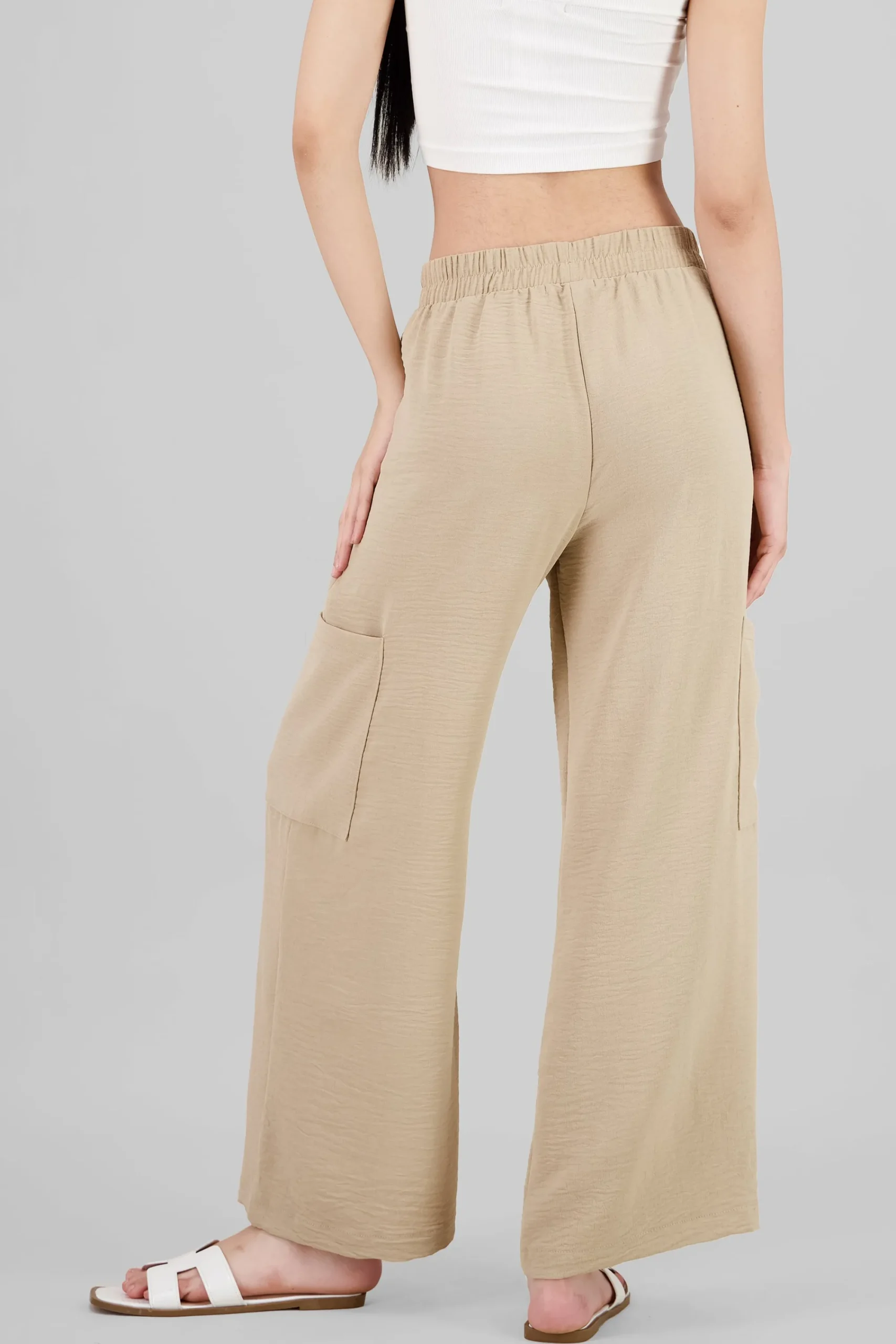 Shasa Textured Pants with Pockets