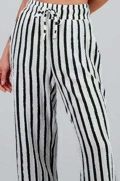 Shasa Textured Pants with Stripes