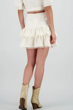 Shasa Textured Ruffle Mini Skirt