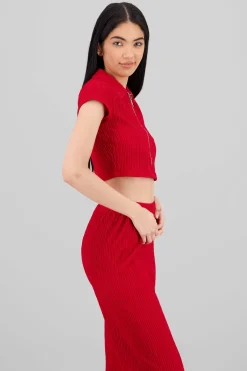 Shasa Textured Short Sleeve Blouse