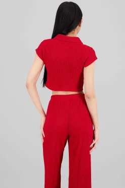 Shasa Textured Short Sleeve Blouse