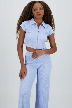 Shasa Textured Short Sleeve Blouse