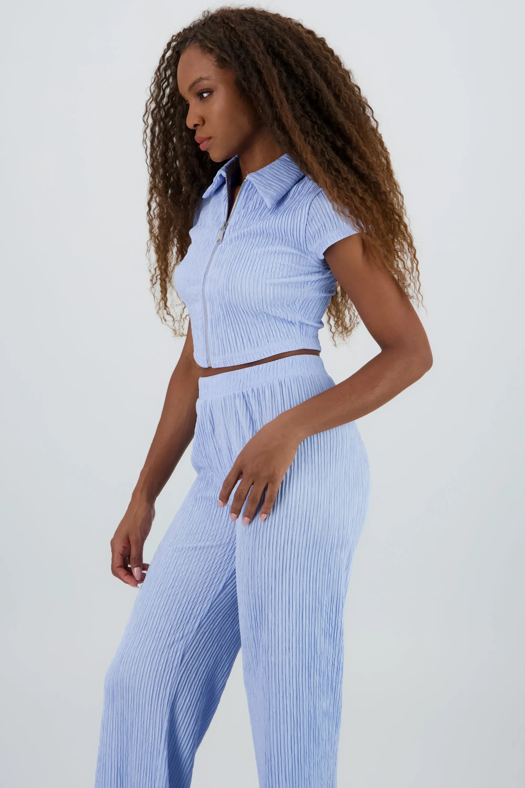 Shasa Textured Short Sleeve Blouse